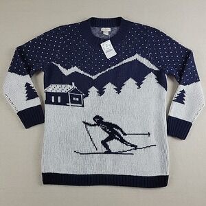 J.Crew Merino Wool Ski Sweater XS Navy Gray Nordic Graphic NWTJ.Crew novelty